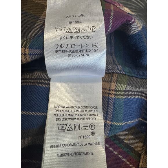 Polo Ralph Lauren Christmas Classic Tartan Plaid Shirt – Size L – 100% Cotton - Picture 6 of 7